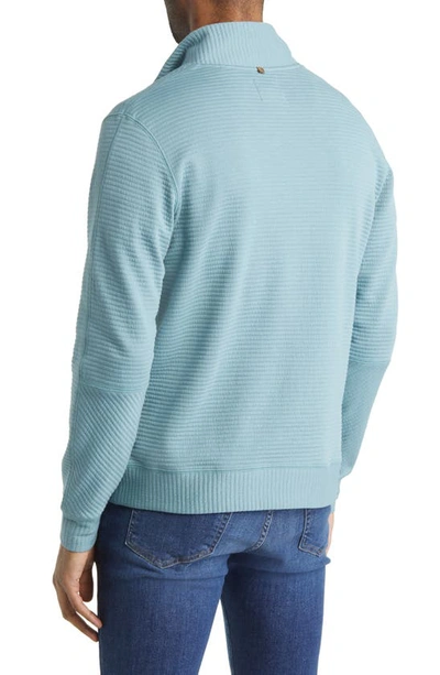 Shop Billy Reid Double Knit Half-zip Pullover In Steel Blue