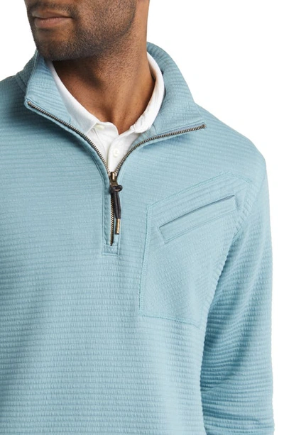 Shop Billy Reid Double Knit Half-zip Pullover In Steel Blue