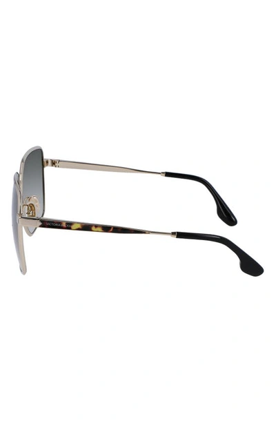 Shop Victoria Beckham 59mm Rectangular Sunglasses In Gold/ Khaki
