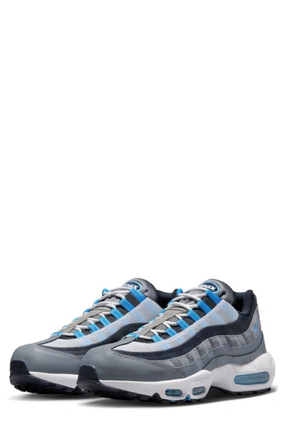 Nike Air 95 Essential Trainer In Cool Grey/university Blue/dark Obsidian | ModeSens