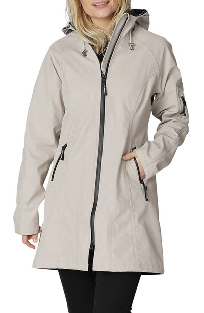 Shop Ilse Jacobsen Regular Fit Hooded Raincoat In Chateau Gray