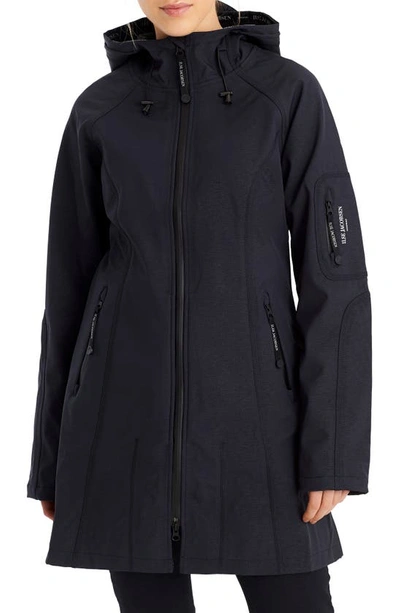 Shop Ilse Jacobsen Regular Fit Hooded Raincoat In Dark Indigo