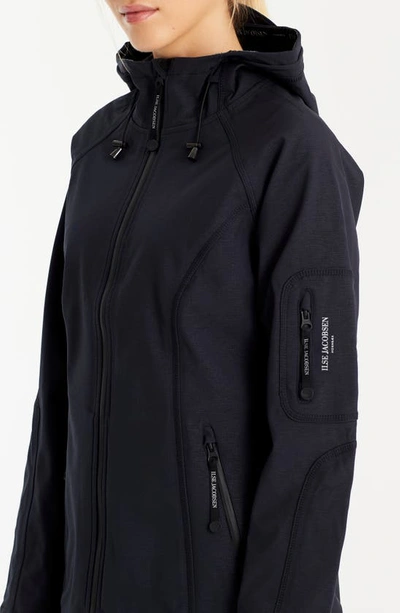 Ilse Jacobsen Regular Fit Hooded Raincoat In Dark Indigo