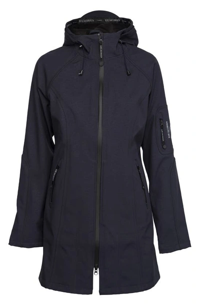 Shop Ilse Jacobsen Regular Fit Hooded Raincoat In Dark Indigo