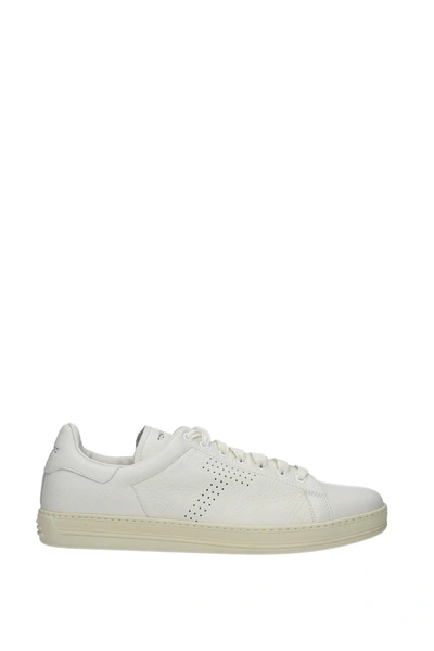 Shop Tom Ford Sneakers Leather Beige