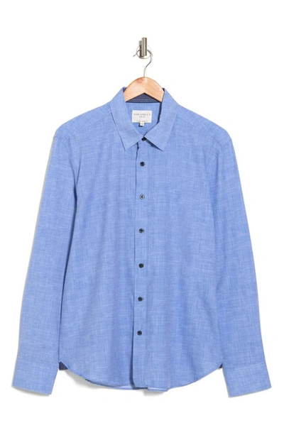 Shop Construct Slim Fit Four-way Stretch Performance Chambray Button-up Shirt In Light Blue Chambray