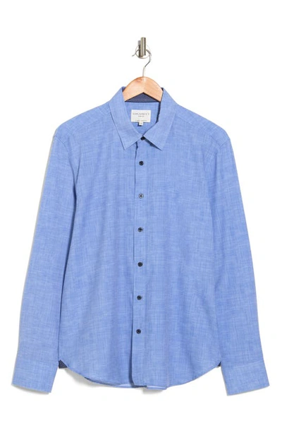 Construct Slim Fit 4-way Stretch Dress Shirt In Light Blue Chambray