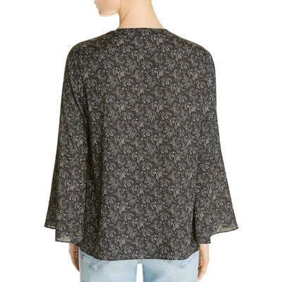 Shop Le Gali Jani Womens Printed Bell Sleeves Blouse In Grey
