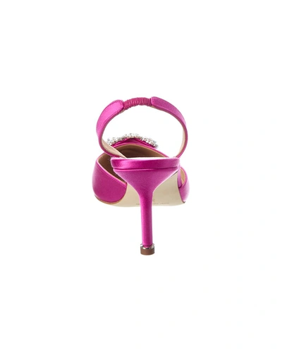 Shop Manolo Blahnik Hangisli 70 Satin Slingback Pump In Pink