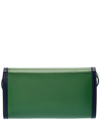 Shop Valentino By Mario Valentino Ava V Emblem Leather Clutch In Green