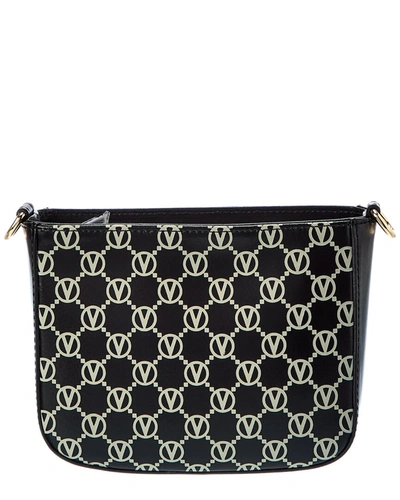 Shop Valentino By Mario Valentino Yvette Monogram Leather Crossbody In Black