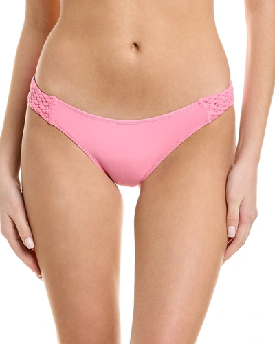 Shop Solid & Striped The Braided Elle Bikini Bottom In Pink