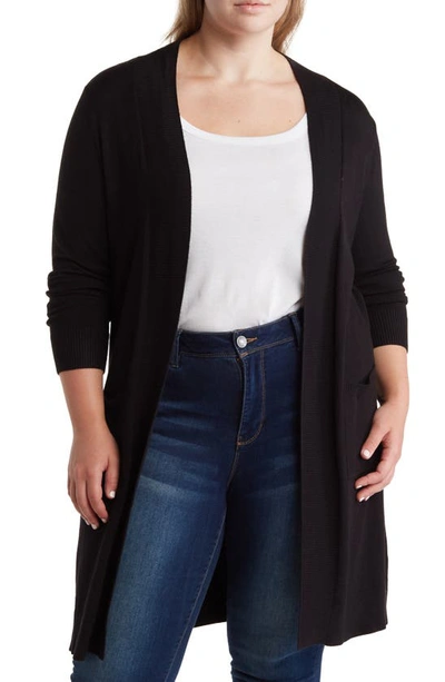 Shop By Design Long Tunic Length Cardigan In Black