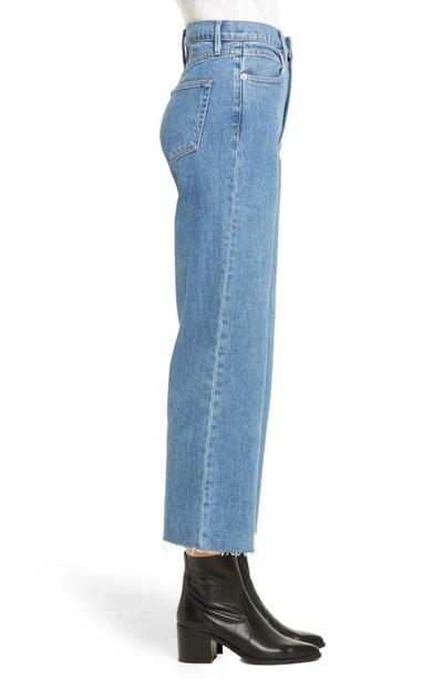 Shop Slvrlake Grace High Waist Raw Hem Crop Wide Leg Jeans In Forever Blue