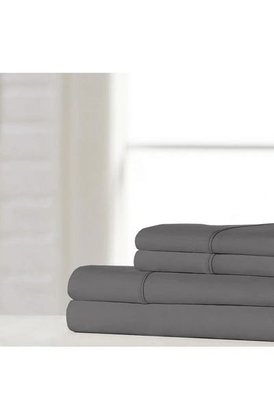 Ella Jayne Home White Cotton Sateen 1200 Thread Count Sheet Set In Steel