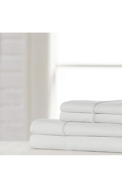 Ella Jayne Home White Cotton Sateen 1200 Thread Count Sheet Set In Platinum
