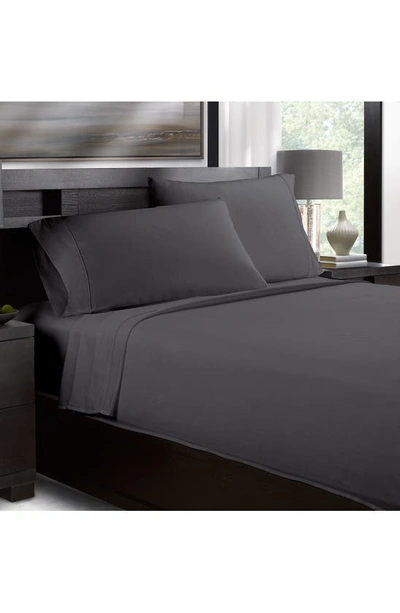 Ella Jayne Home White Cotton Sateen 1200 Thread Count Sheet Set In Steel