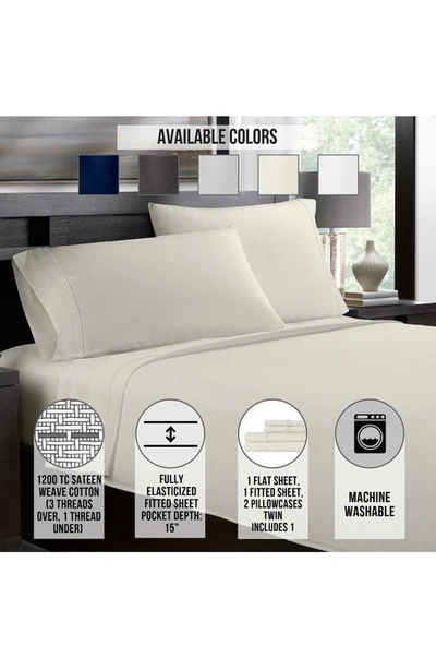 Ella Jayne Home White Cotton Sateen 1200 Thread Count Sheet Set In Ivory