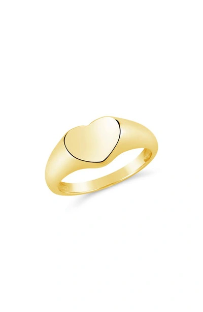 Shop Sterling Forever Cora Heart Signet Ring In 710