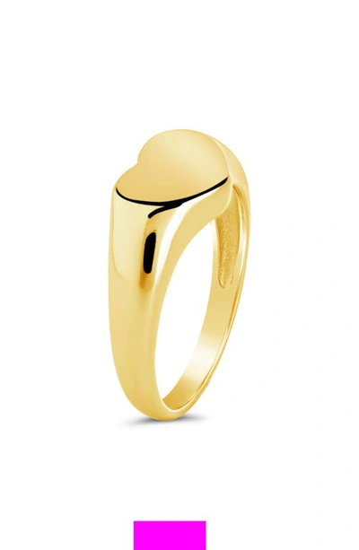 Shop Sterling Forever Cora Heart Signet Ring In 710