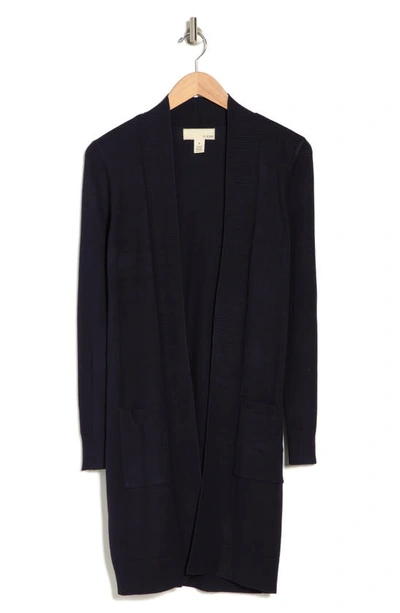 By Design Hudson Mid Thigh Lightweight Cardigan In Navy Blazer