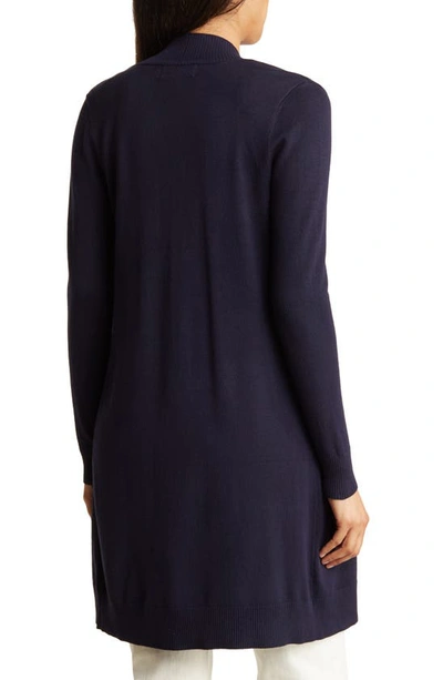 Shop By Design Hudson Mid Thigh Lightweight Cardigan In Navy Blazer