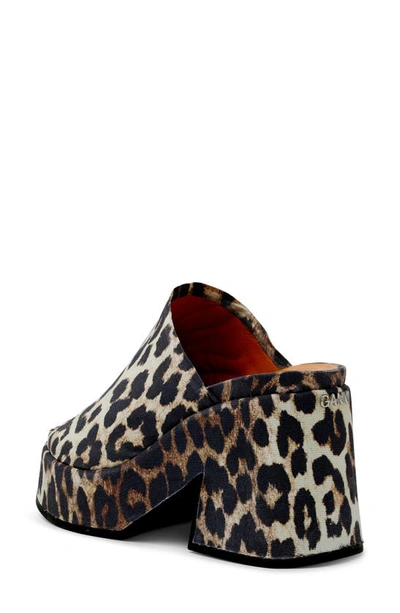 Shop Ganni Retro Platform Sandal In Leopard