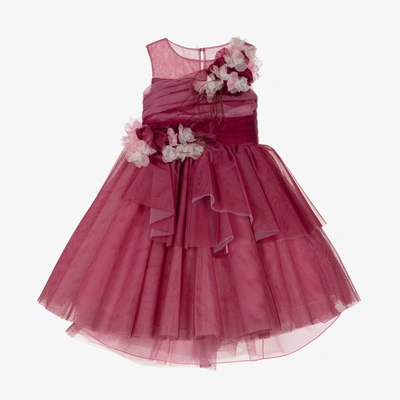 Shop Marchesa Couture Girls Dark Pink Tulle Dress