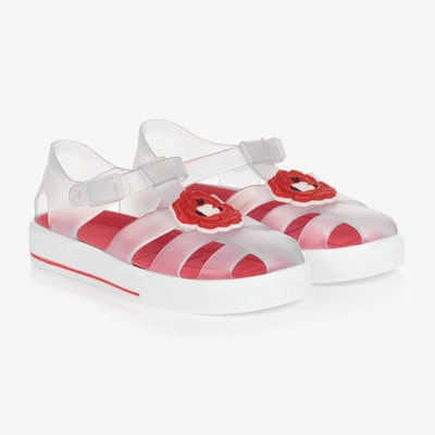 Shop Dolce & Gabbana Girls Red Poppy Jelly Shoes