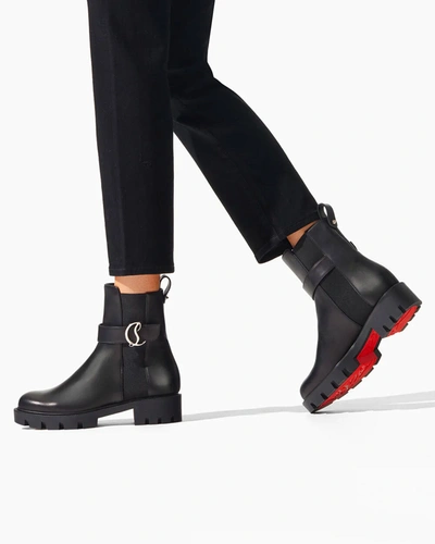 Shop Christian Louboutin Cl Chelsea Black Ankle Boots