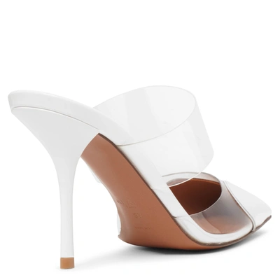 Shop Alaïa Coeur 90 White Patent Mule Pumps