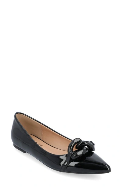 Shop Journee Collection Clareene Pointed Toe Flat In Black