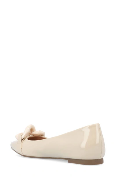 Journee Collection Women's Clareene Chain Pointed Toe Flats In Beige