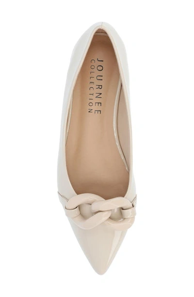 Journee Collection Women's Clareene Chain Pointed Toe Flats In Beige