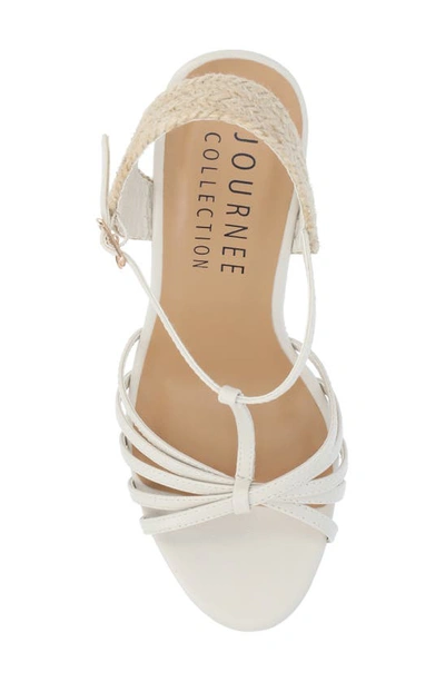 Journee Collection Yara Tru Comfort T-strap Espadrille Wedge Platform Sandal In Stone