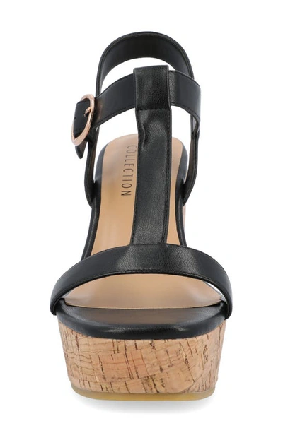 JOURNEE COLLECTION JOURNEE COLLECTION MATILDAA TRU COMFORT T-STRAP PLATFORM WEDGE SANDAL 