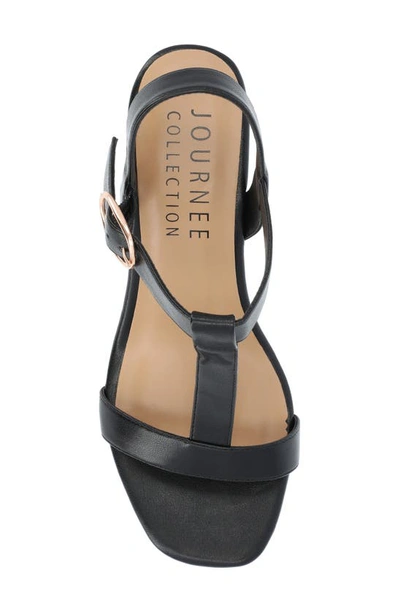 Journee Collection Matildaa Tru Comfort T-strap Platform Wedge Sandal In Black