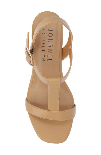 Journee Collection Matildaa Tru Comfort T-strap Platform Wedge Sandal In Tan