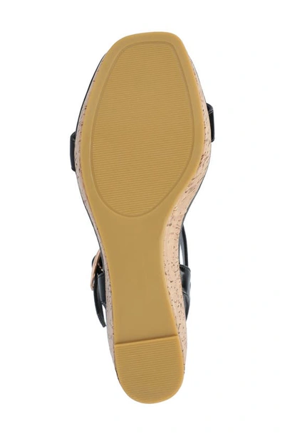 Journee Collection Matildaa Tru Comfort T-strap Platform Wedge Sandal In Black