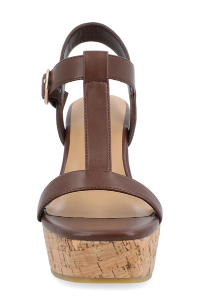 JOURNEE COLLECTION JOURNEE COLLECTION MATILDAA TRU COMFORT T-STRAP PLATFORM WEDGE SANDAL 