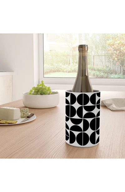 Deny Designs The Old Art Sudio Mid Century Wine Chiller In Black-white