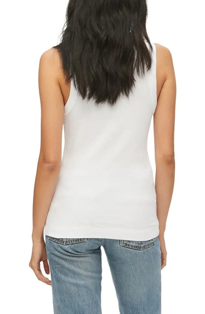 Michael Stars Maya Cotton V-neck Tank In White