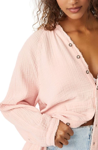 Shop Free People Summer Daydream Tunic Shirt In Flamingo Flamenco