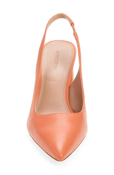 Shop Nordstrom Polina Pointed Toe Slingback Pump In Coral