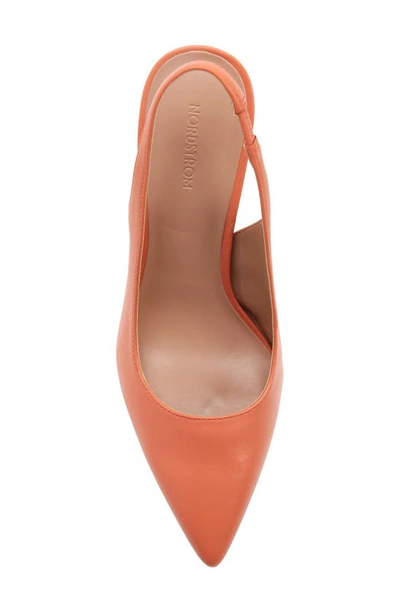 Shop Nordstrom Polina Pointed Toe Slingback Pump In Coral