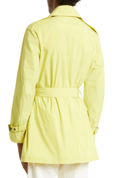 Shop Mackintosh Kings Water Repellent Double Breasted Short Trench Coat In Yellow