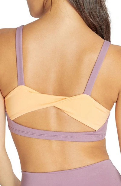 Shop Wildfox Karma Twist Back Sports Bra In Grapeade