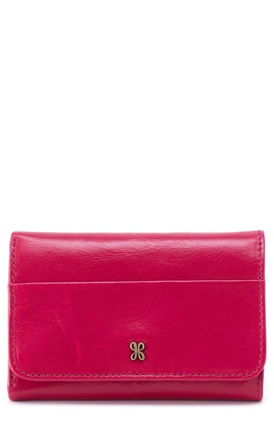 Shop Hobo Jill Leather Trifold Wallet In Fuchsia