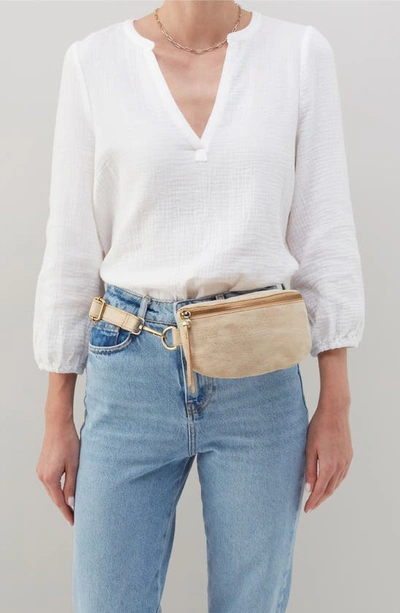 Shop Hobo Fern Leather Belt Bag In Gold Leaf