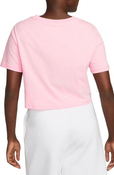 Shop Nike Sportswear Essential Crop Graphic Tee In Medium Soft Pink